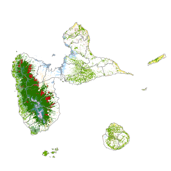 Cartographie des formations végétales de Guadeloupe 2017