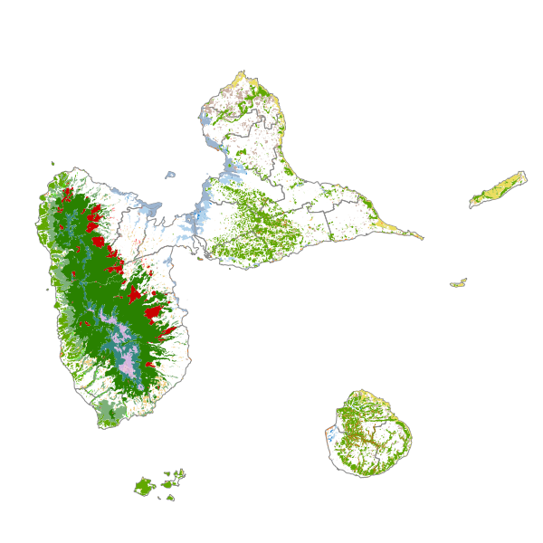 Cartographie des formations végétales de Guadeloupe